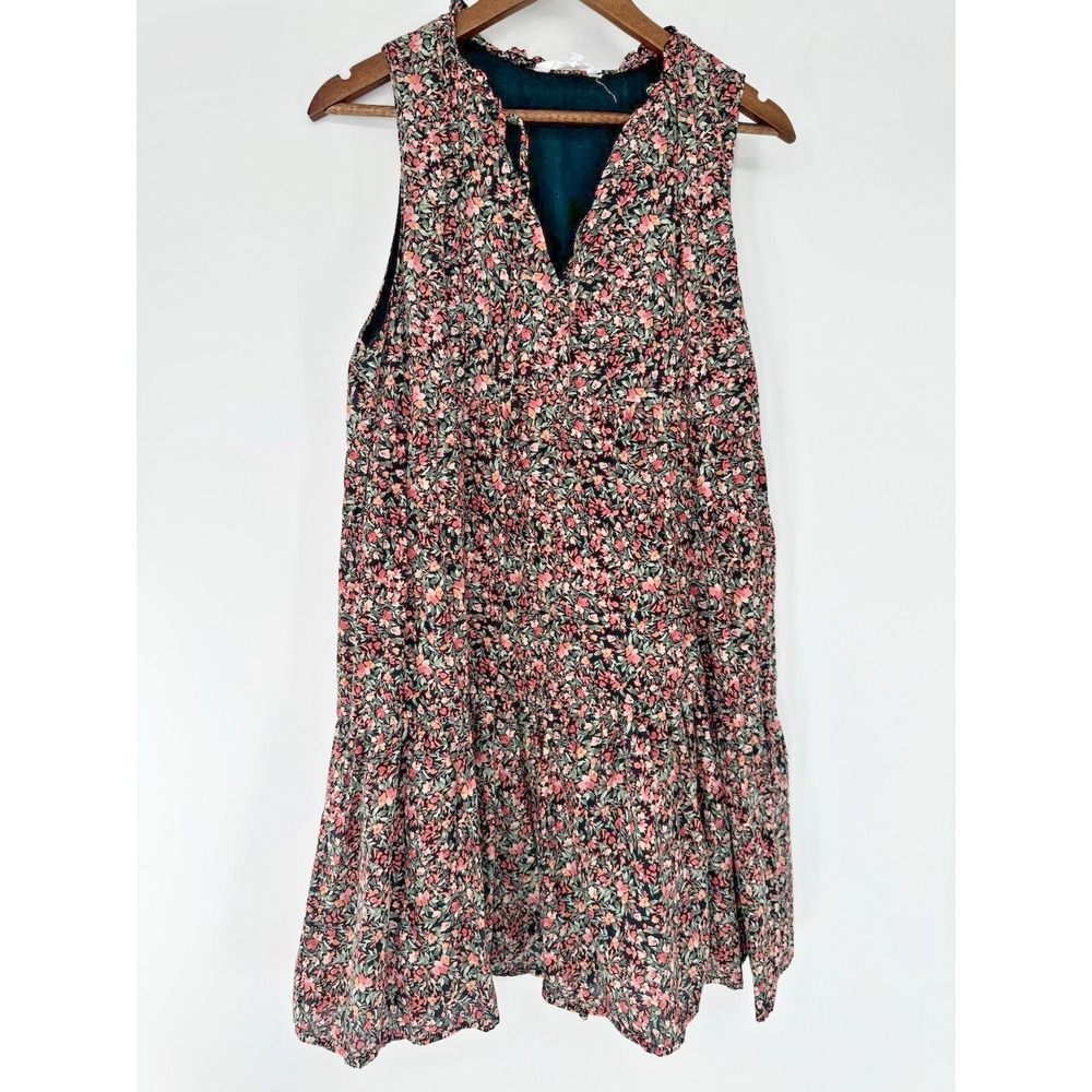 BB Dakota Steve Madden Sleeveless Tiered Floral Dress Black Ditsy Cottage Spring